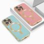 Handyhülle für iPhone 14 Pro Hülle mit Kameraschutz MagSafe Kompatibel Gold Schwarz Weiß Rosa Blau