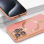 Hülle für iPhone 15 Pro MagSafe kompatibel mit Kameraschutz - Rosa / Gold