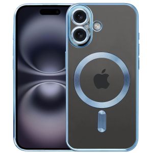 Schutzhülle für iPhone 16 Hülle mit Kameraschutz Blau MagSafe Kompatibel Case Transparent