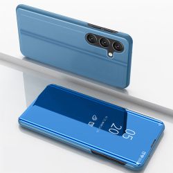 Spiegel Hülle für Samsung Galaxy S25 Handytasche Blau