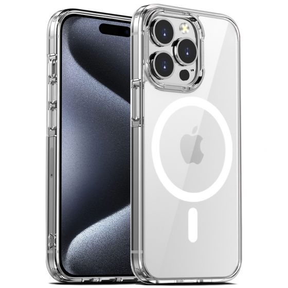 Durchsichtige Handyhülle für iPhone 15 Pro Hülle Case Transparent MagSafe kompatibel