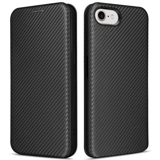 Handytasche für Apple iPhone 7 Hülle Carbon Schwarz