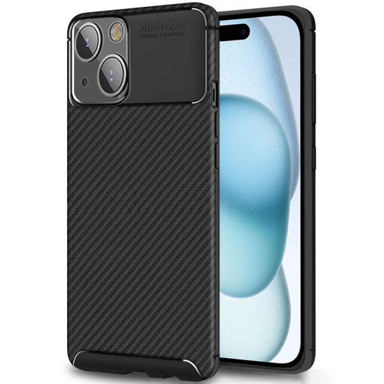 Handyhülle für Apple iPhone 15 Plus Carbon Case Schwarz