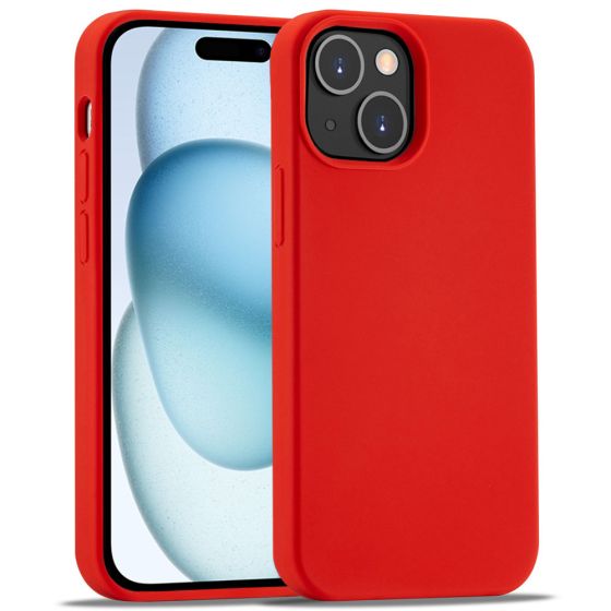 Handyhülle für Apple iPhone 15 Plus Silikon Case Rot