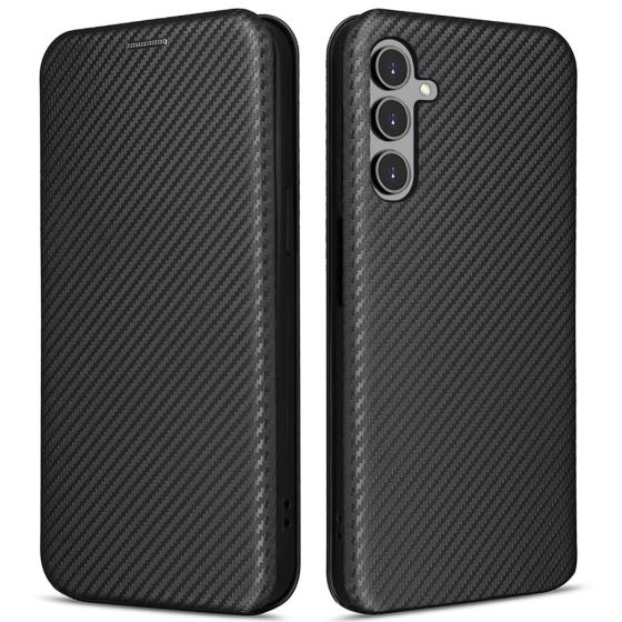 Handytasche für Samsung Galaxy A25 5G Hülle Carbon Schwarz