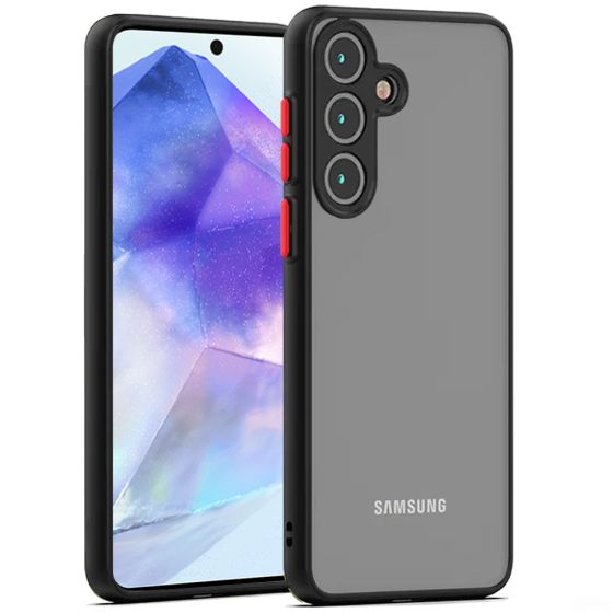 Case für Samsung Galaxy A55 Hülle mit Kameraschutz Transparent Schwarz