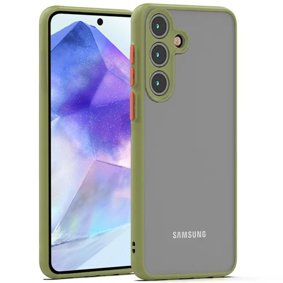 Case für Samsung Galaxy A55 Hülle mit Kameraschutz Transparent Grün