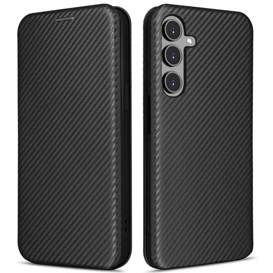 Handytasche für Samsung Galaxy S23 Hülle Carbon Schwarz