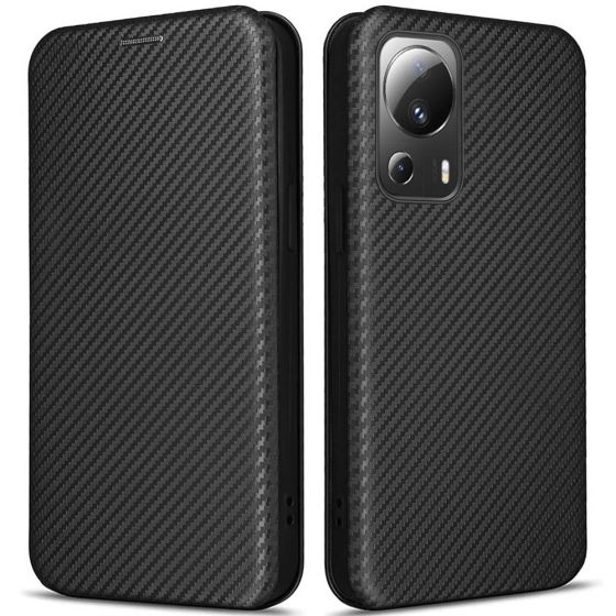 Handytasche für Xiaomi 13 Lite Hülle Carbon Schwarz