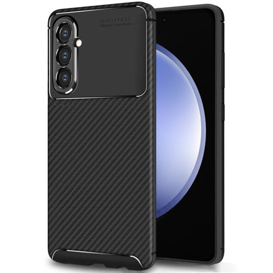 Handyhülle für Samsung Galaxy S23 FE Case mit Carbon Optik Schwarz